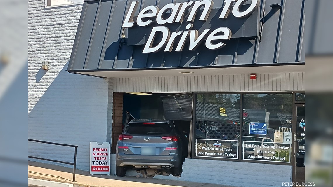 This Photo Of A Car Crashed Perfectly Into A Driving School Under