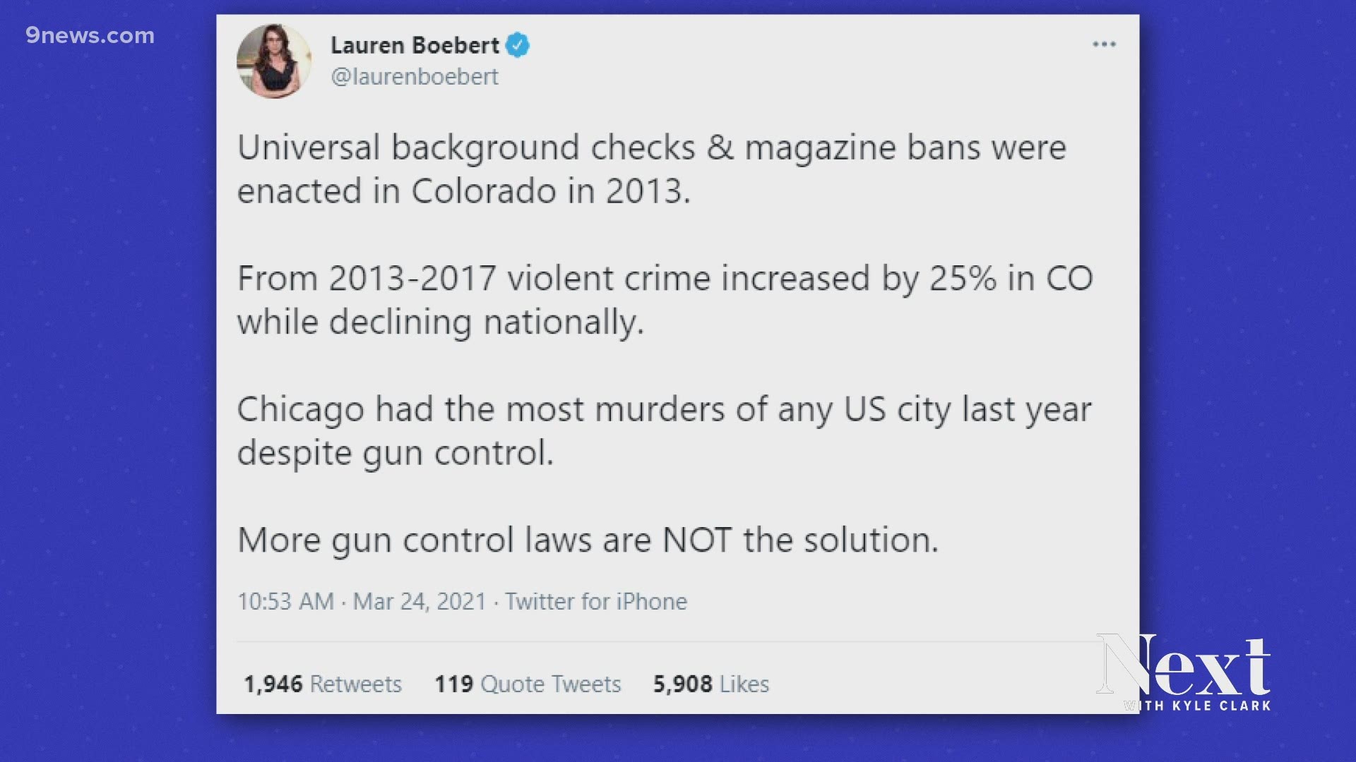 Colorado Congresswoman Lauren Boebert (R) made a false claim in an attempt to prove Colorado's gun control laws don't work.