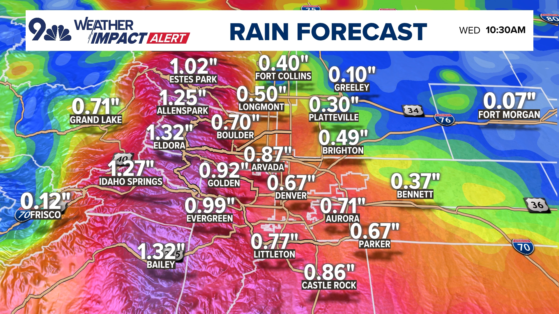 After a slower start in the Denver area, our big spring storm moves in later Tuesday with a widespread soaking rain in the metro area and significant mountain snow.