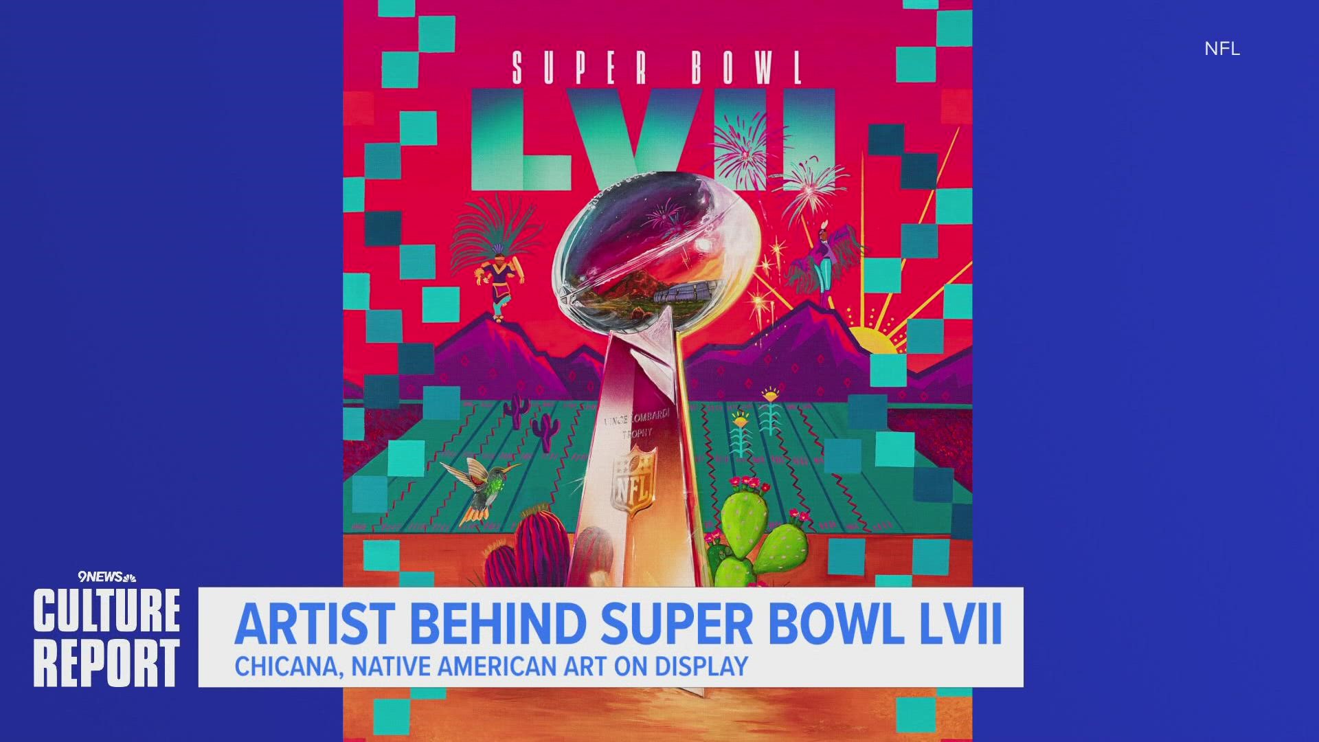 NFL is making strides in their diversity initiatives by partnering with Native-American artist Lucinda "La Morena" Hinojos for Super Bowl artwork.