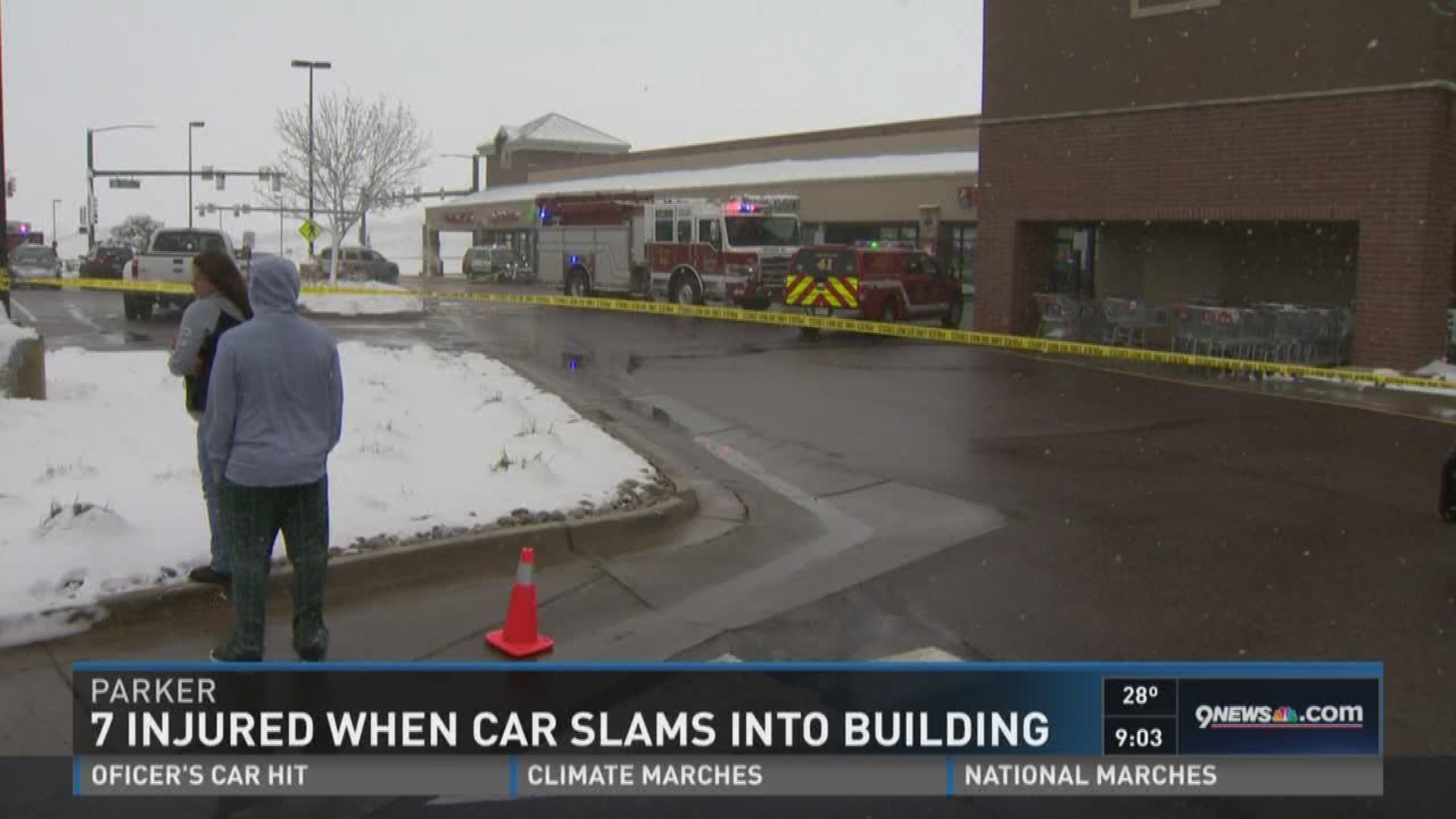 7 injured after car crashes into Parker store