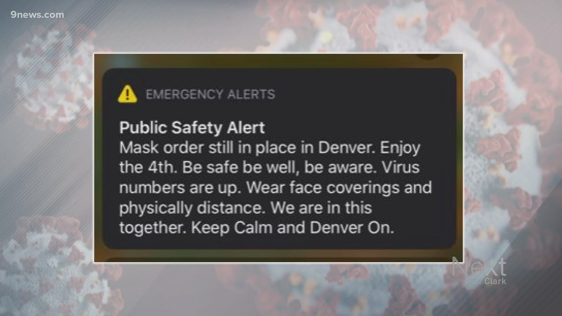 Denver sent an emergency alert to cell phones ahead of 4th of July, casually reminding people to wear masks during the COVID-19 pandemic.
