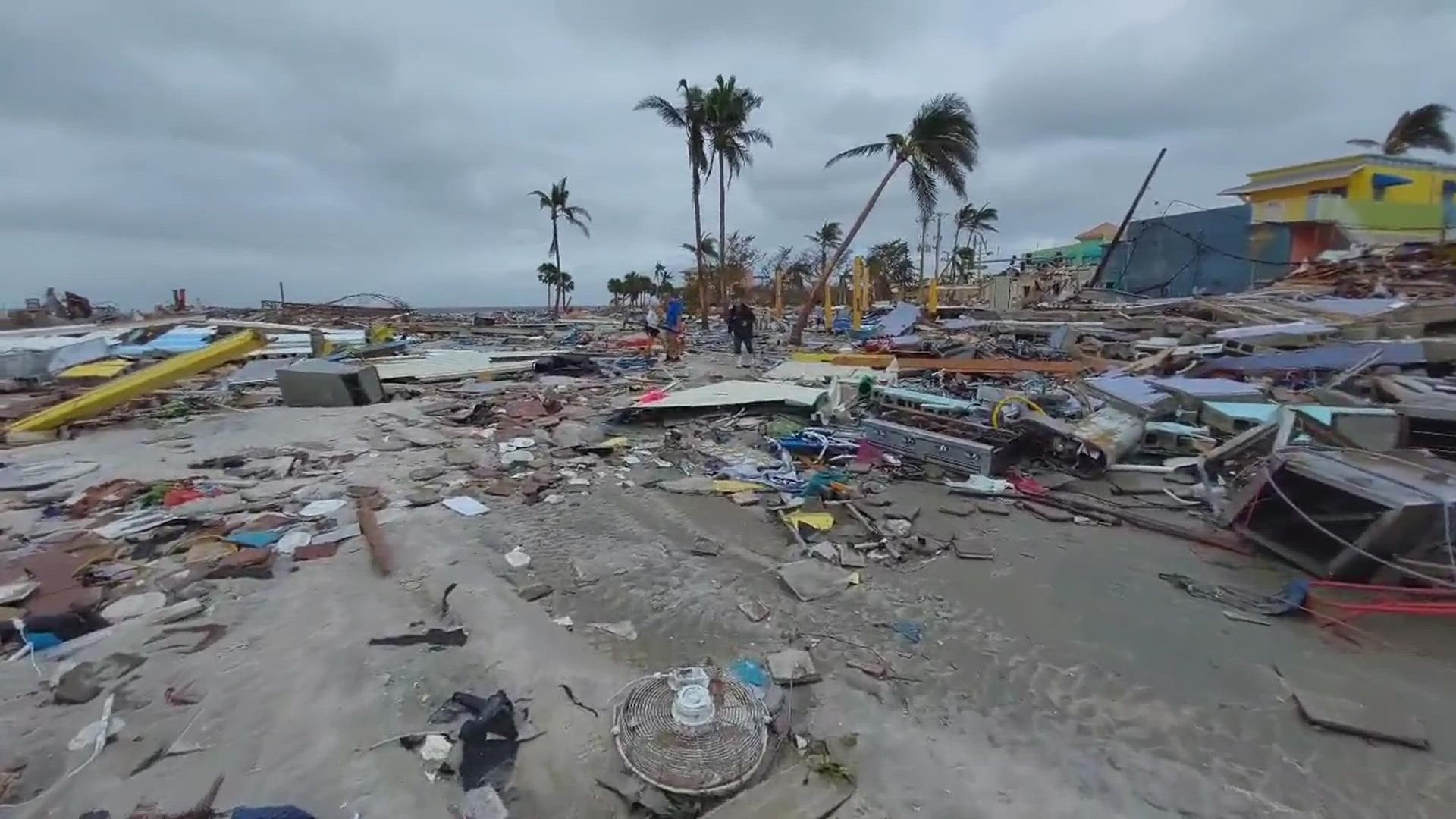 Video taken by Twitter user Bobby Pratt shows Fort Myers beach in the aftermath of Hurricane Ian.