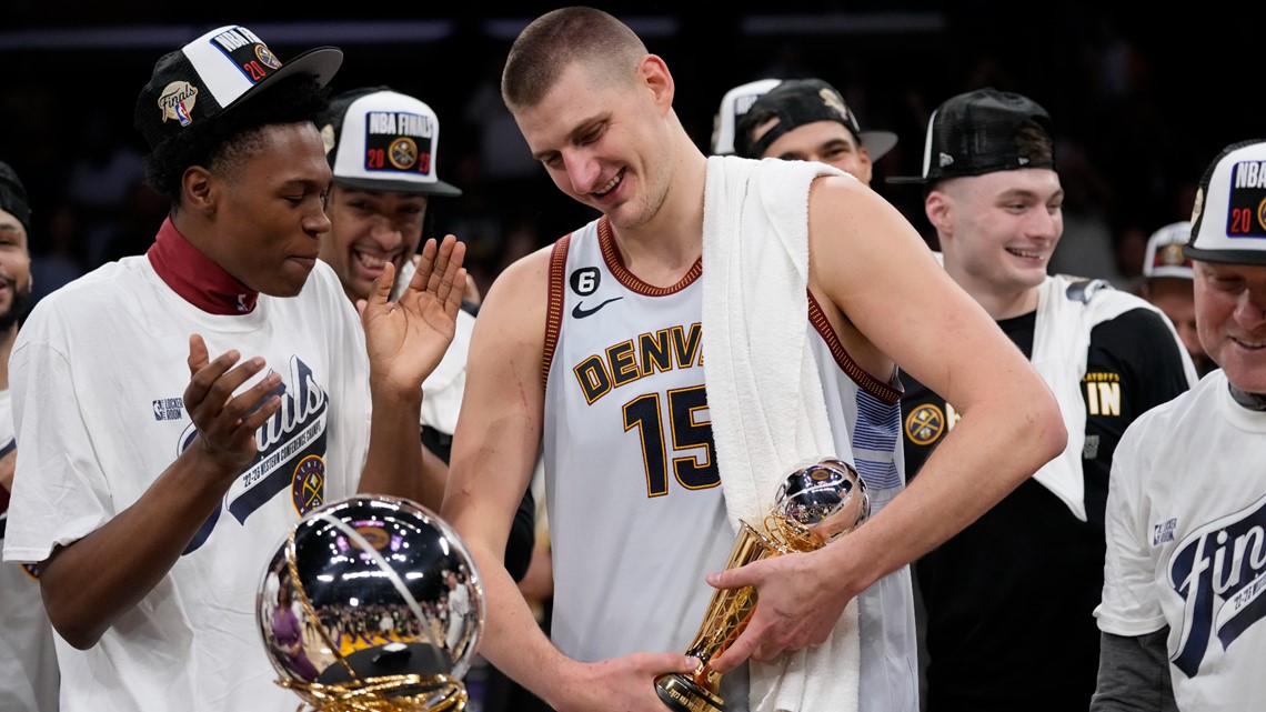 What jerseys are the Denver Nuggets wearing in the NBA finals?