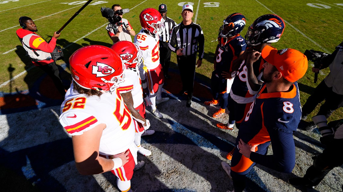 The Denver Bronco Cheerleaders perform during the Denver Broncos v the Kansas  City Chiefs in the first half of an NFL football game Sunday, Dec 19, 2022,  in Denver. (AP Photo/Bart Young