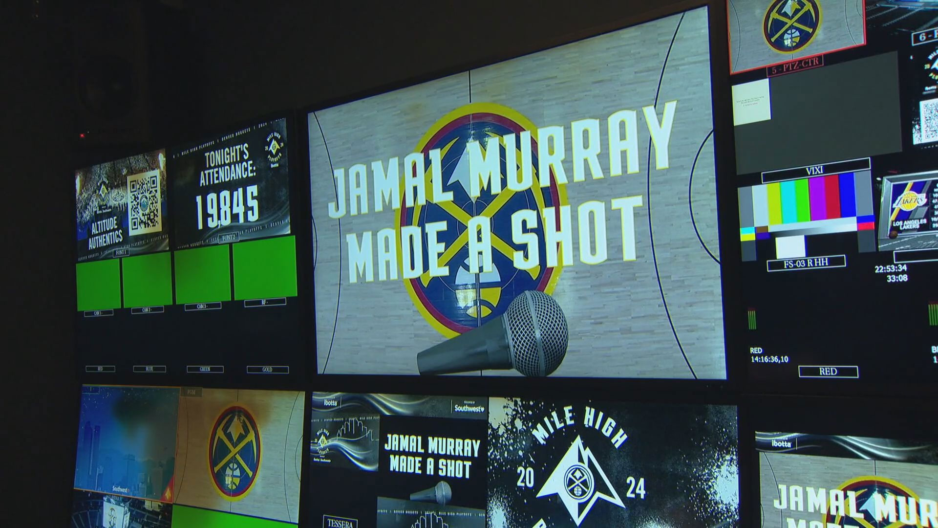 The graphic, made by the Kroenke Sports and Entertainment crew that runs the jumbotron for Nuggets games, was a big hit with the home crowd in Game 5.