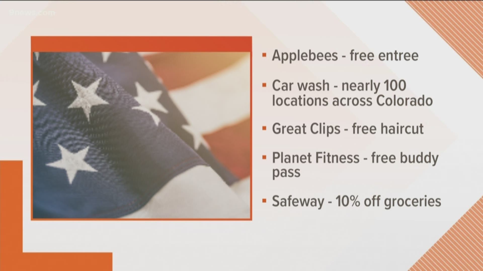 There's are dozens of deals to honor veterans. Here's a look at some of those happening around the Denver metro area.
