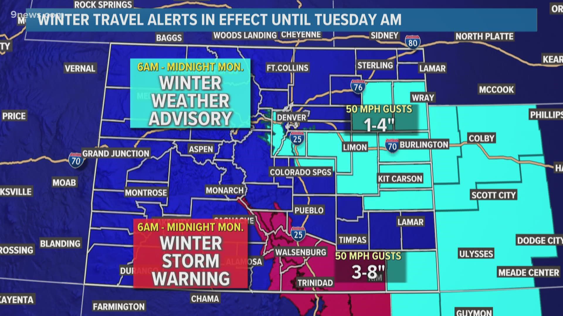 Denver will likely only see a slushy inch or two of low-impact snowfall.