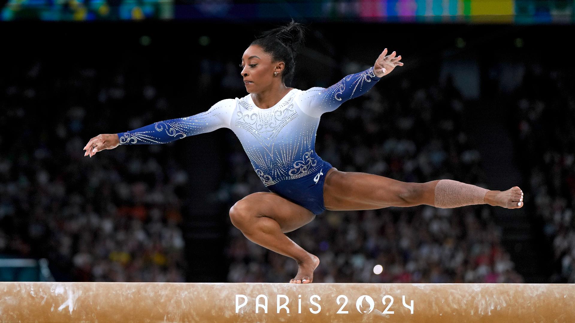 WATCH: Simone Biles' balance beam event at 2024 Paris Olympics | 9news.com