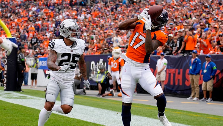 A Salute to Service towel is shown before an NFL football game between the Denver  Broncos and the Las Vegas Raiders in Denver, Sunday, Nov. 20, 2022. (AP  Photo/Jack Dempsey Stock Photo 