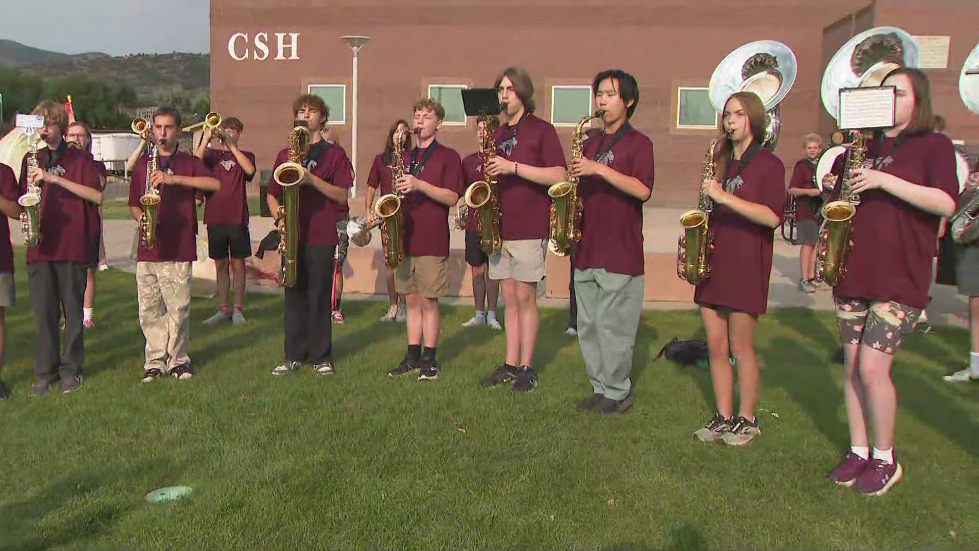 Reporter Courtney Yuen catches up with a couple drummers with Chatfield High's marching band as they prepare for upcoming competitions.