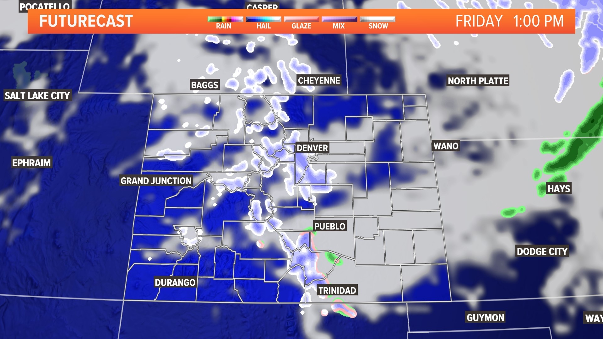 Cold air, strong winds and snow showers move in Friday | 9news.com