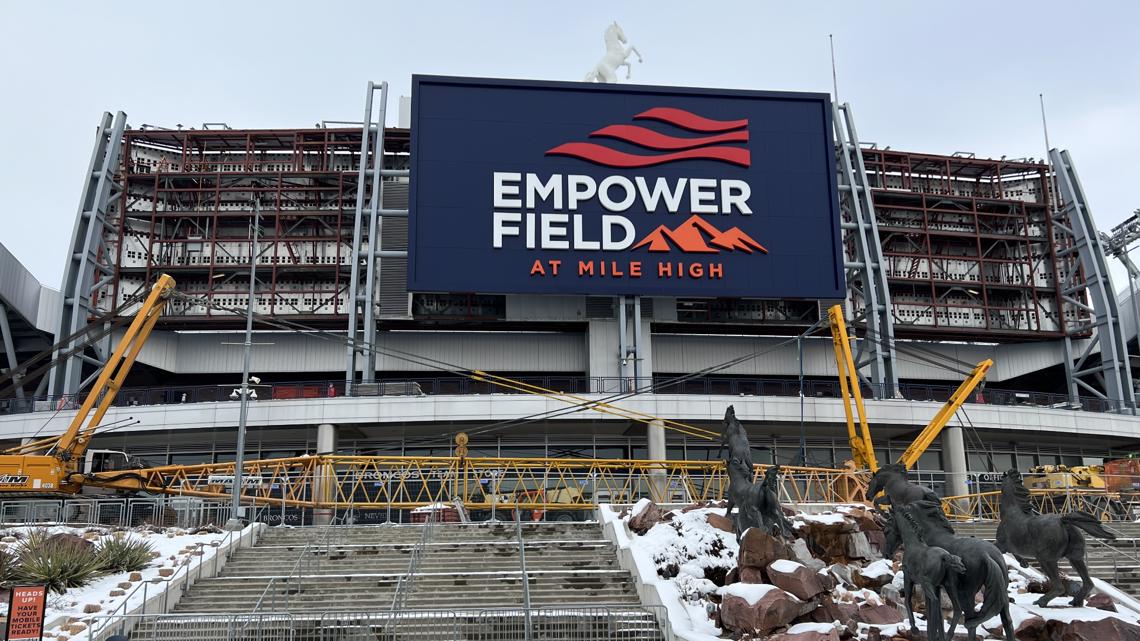 New retired numbers sign going up in the stadium : r/DenverBroncos