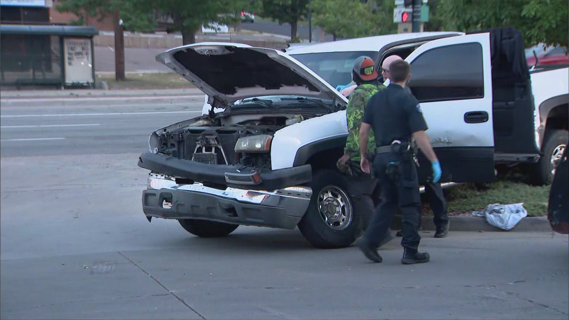 Aurora Police said four people were arrested after a chase that lasted for about two minutes.