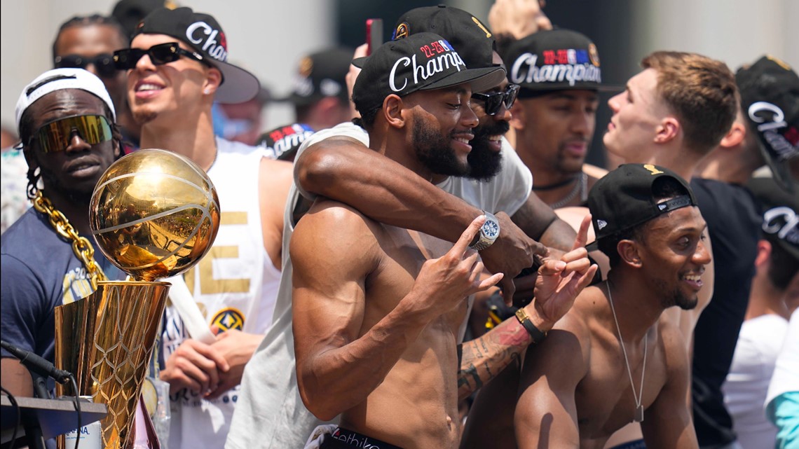 Download LeBron James holds up a trophy as he celebrates with his Los  Angeles Lakers winning the 2020 NBA championship Wallpaper