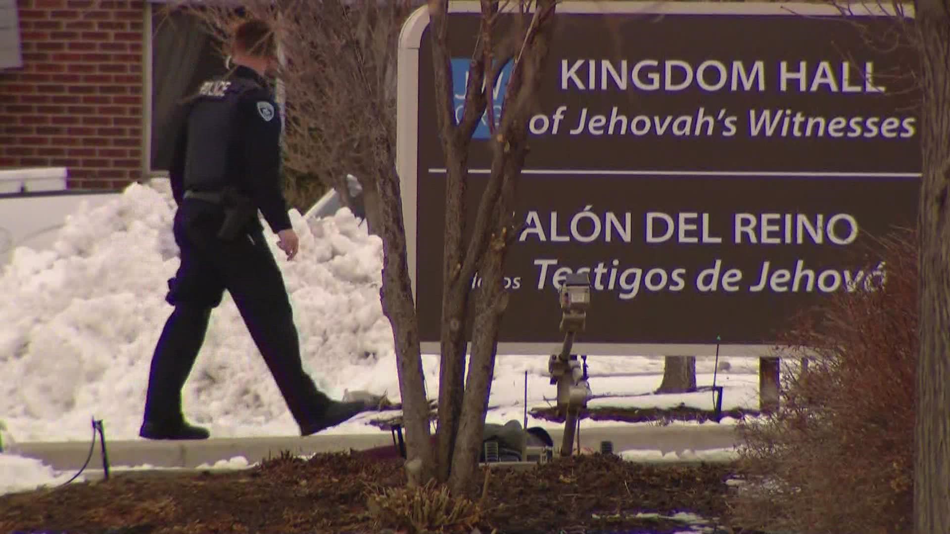 Thornton Police are investigating after a woman was shot and killed by her husband, who later killed himself at the Kingdom Hall in Thornton.