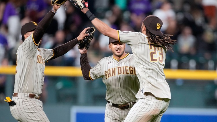 Padres hit five homers to back Darvish in 100th win, 9-6 over Rockies