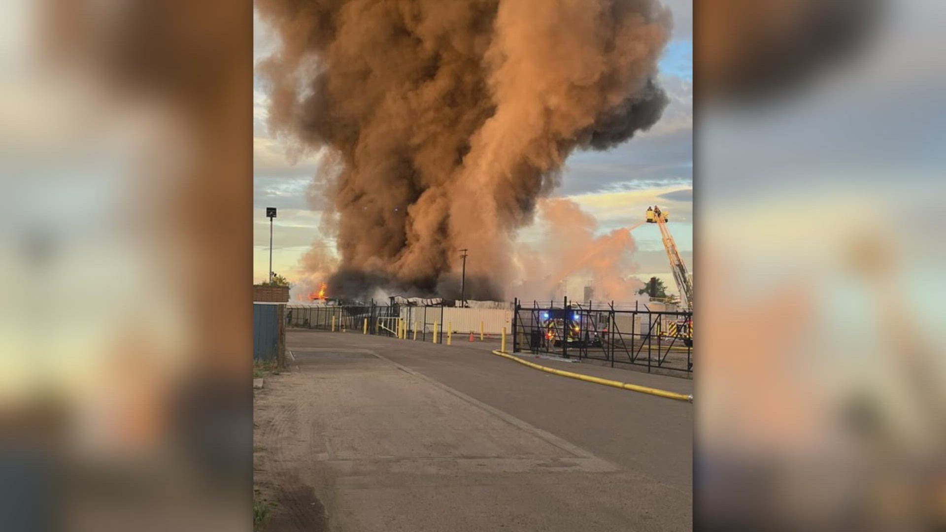 A plume of black smoke could be seen coming from the scene near the intersection of East 60th Avenue and Vasquez Boulevard Saturday morning.