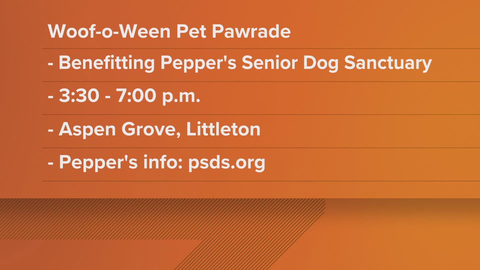 The event benefits Peppers dog sanctuary. They provide a loving lifelong home for elderly dogs who need care in their last days.