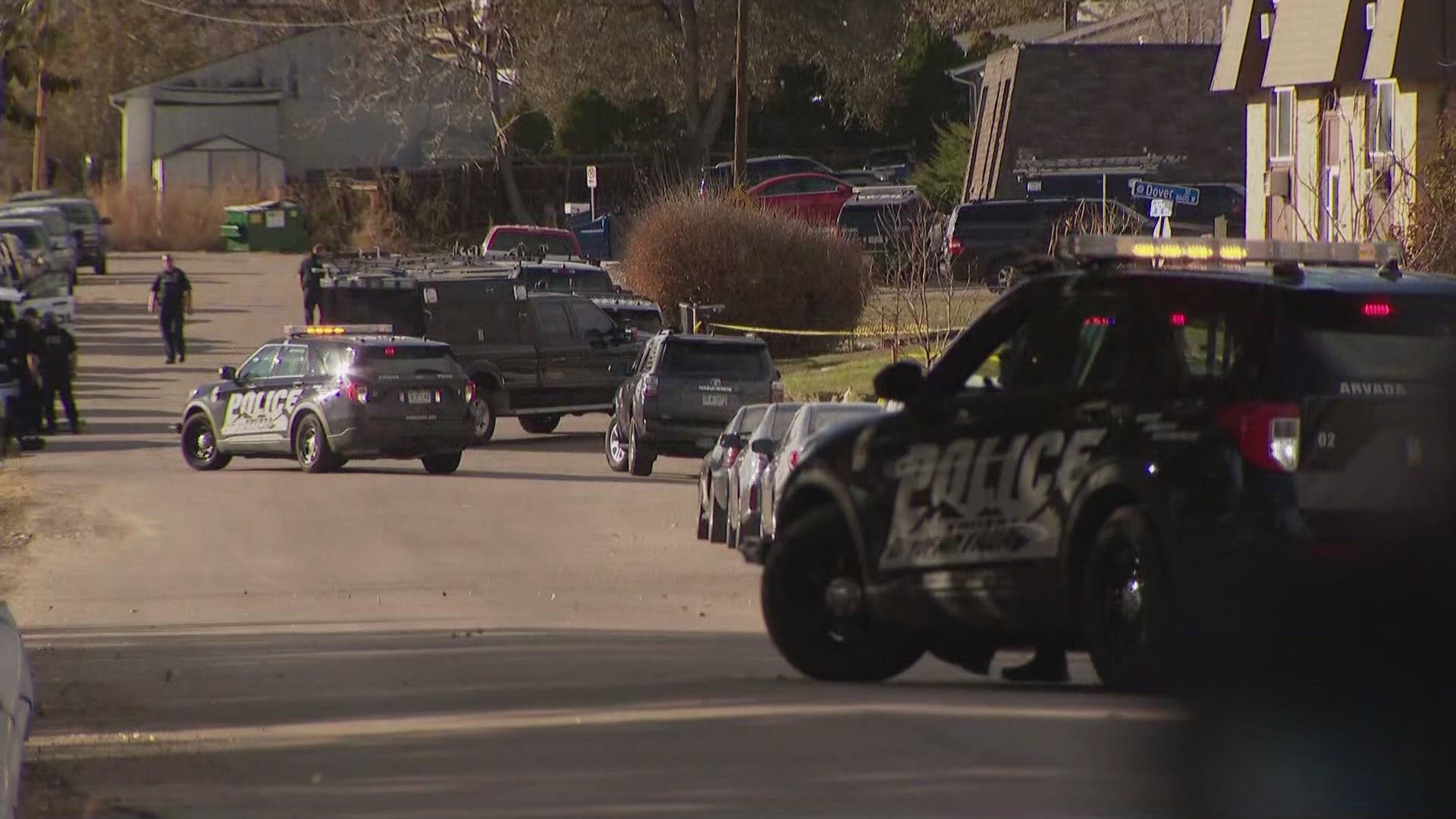 Police were in the area of 62nd Avenue and Estes Street in Arvada searching for the suspect, who was not found.