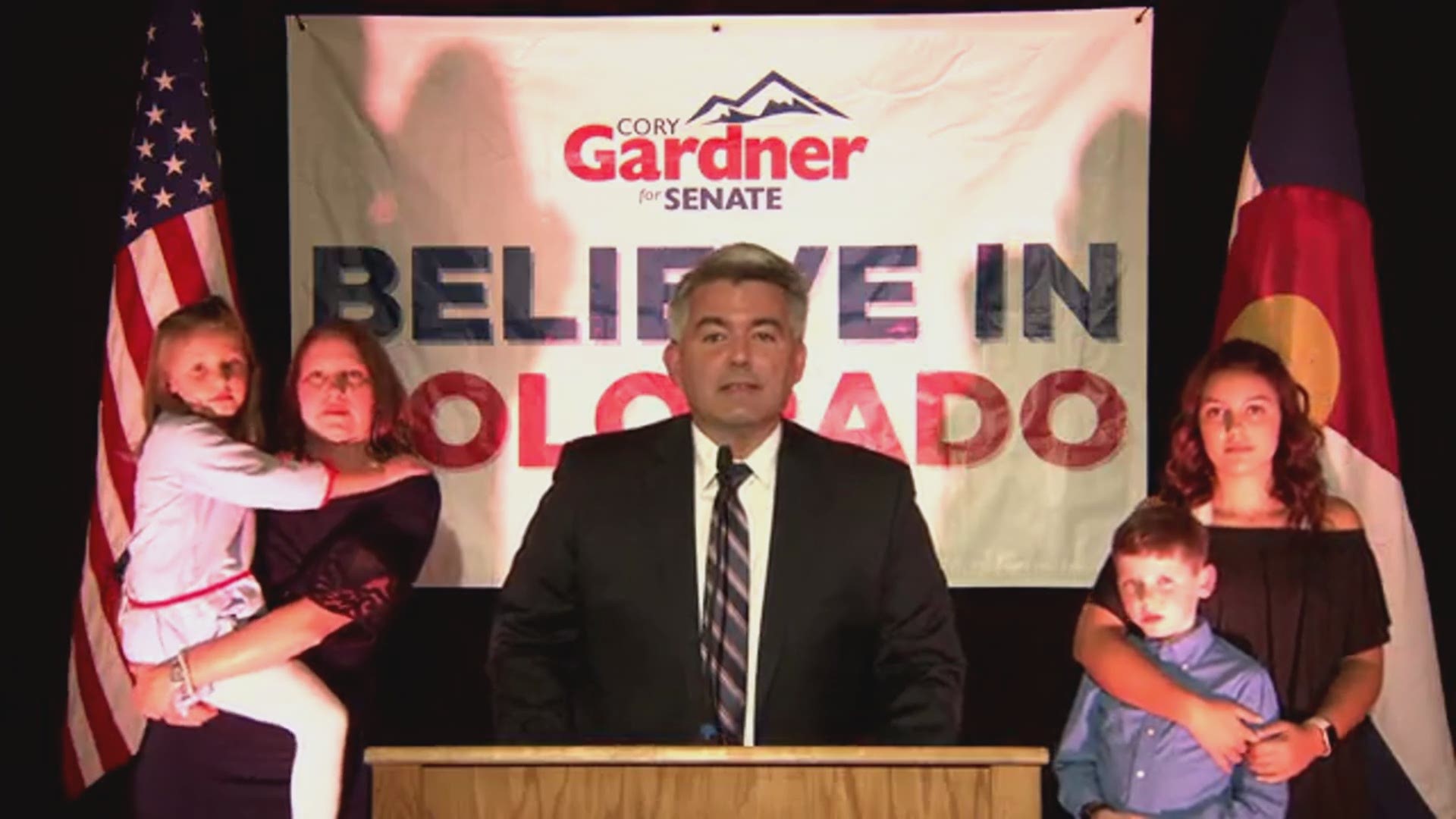 Republican Cory Gardner conceded to Democrat John Hickenlooper in the U.S. Senate race less than an hour after polls closed on election day.