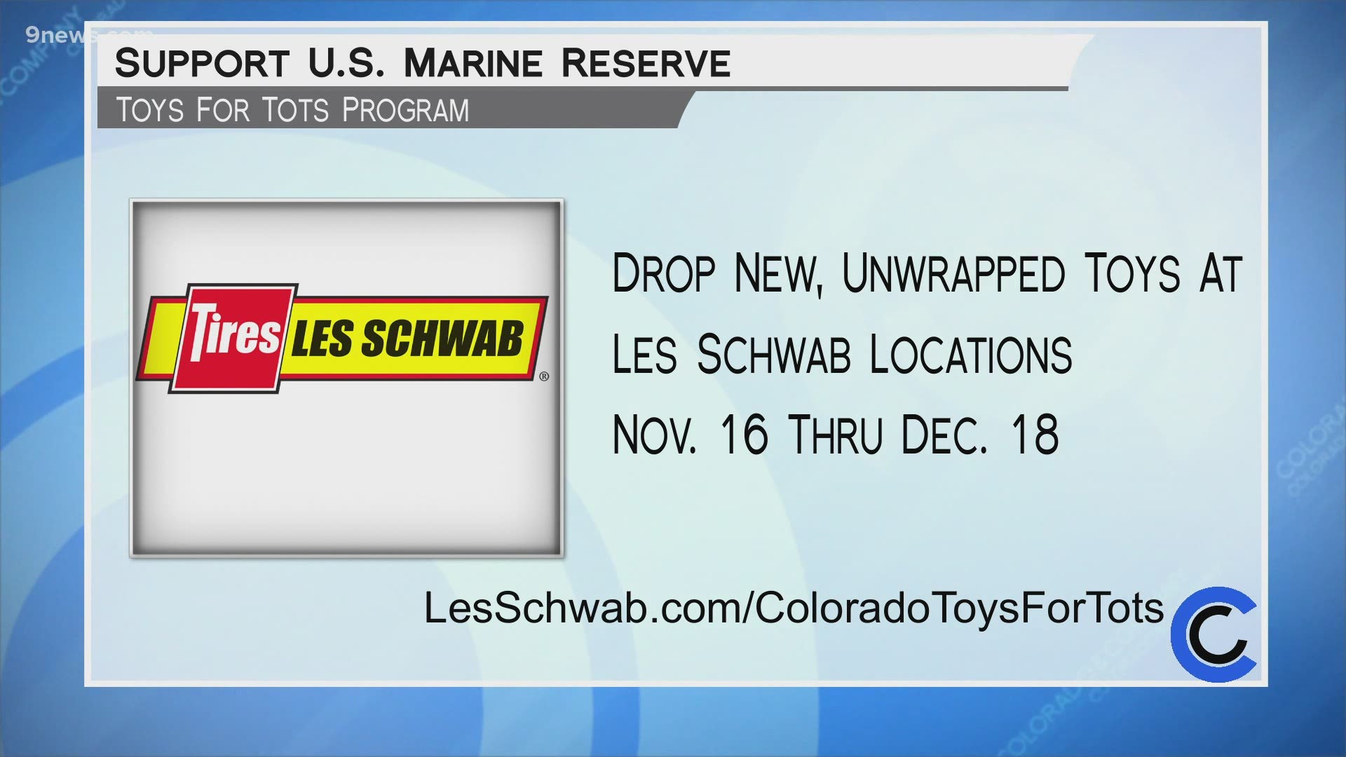 Les Schwab Tires Toys for Tots November 25, 2020