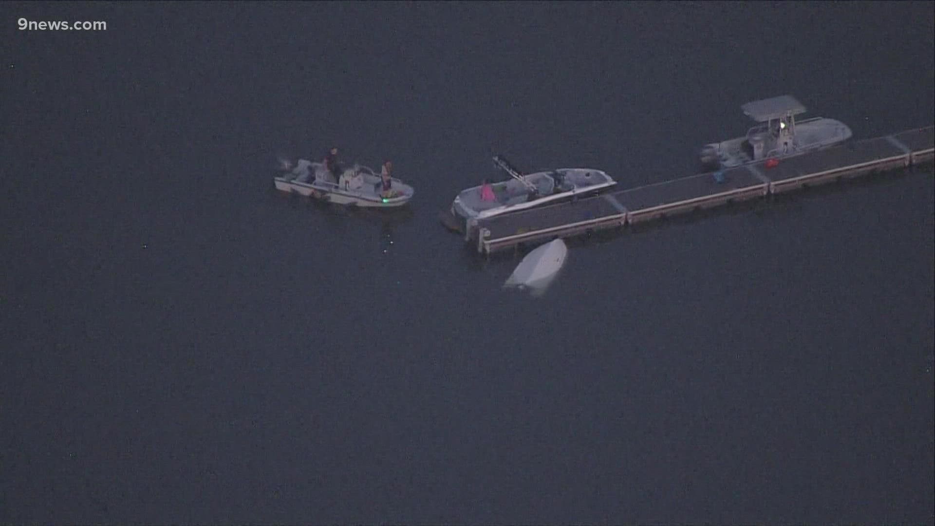 South Metro said 10 people were in the water after a boat capsized on Sunday.
