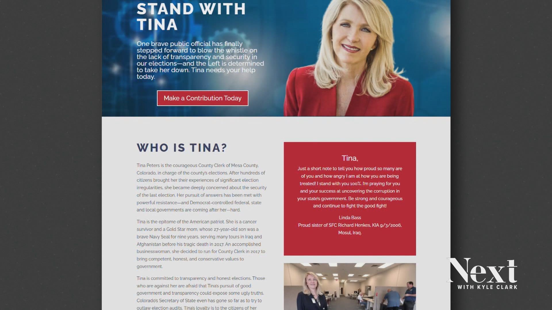 Indicted Mesa County Clerk and Secretary of State candidate Tina Peters is shifting her legal defense fundraising to Wisconsin as she faces ethics investigation.