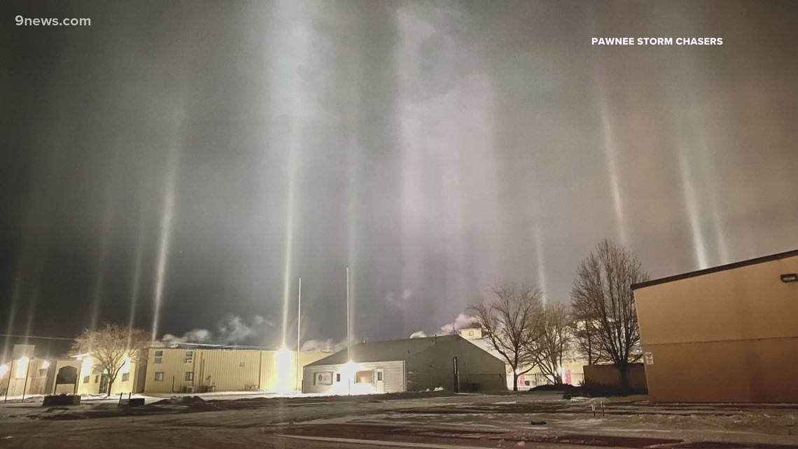 Lines of light in frigid Colorado skies known as ice ...