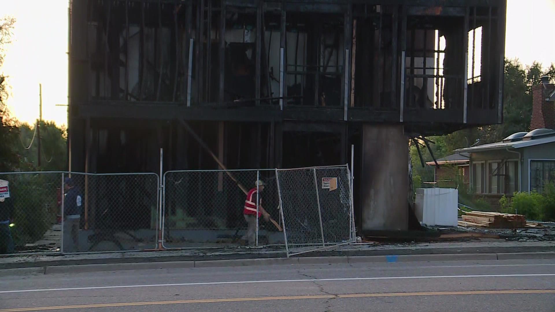 The fire started at a building that was under construction in the area of South Federal Boulevard and West Vassar Avenue.