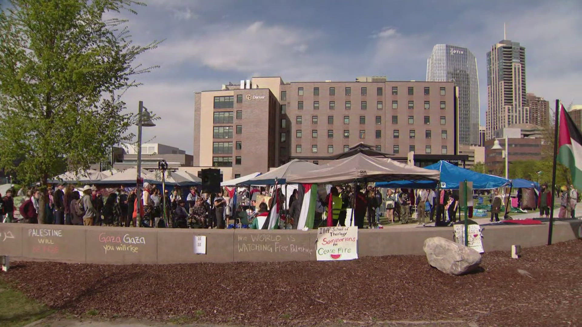 The Auraria Campus said donors would donate $15,000 to the International Committee of the Red Cross if the pro-Palestinian protest encampment was removed by 5 p.m.