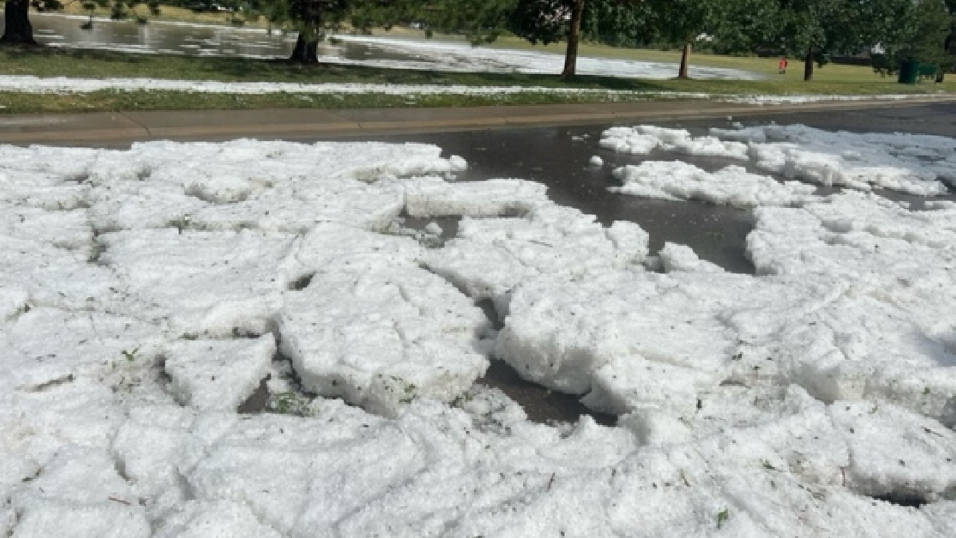 A storm cell dumped hail on the area of Quincy and Kipling on Thursday afternoon.