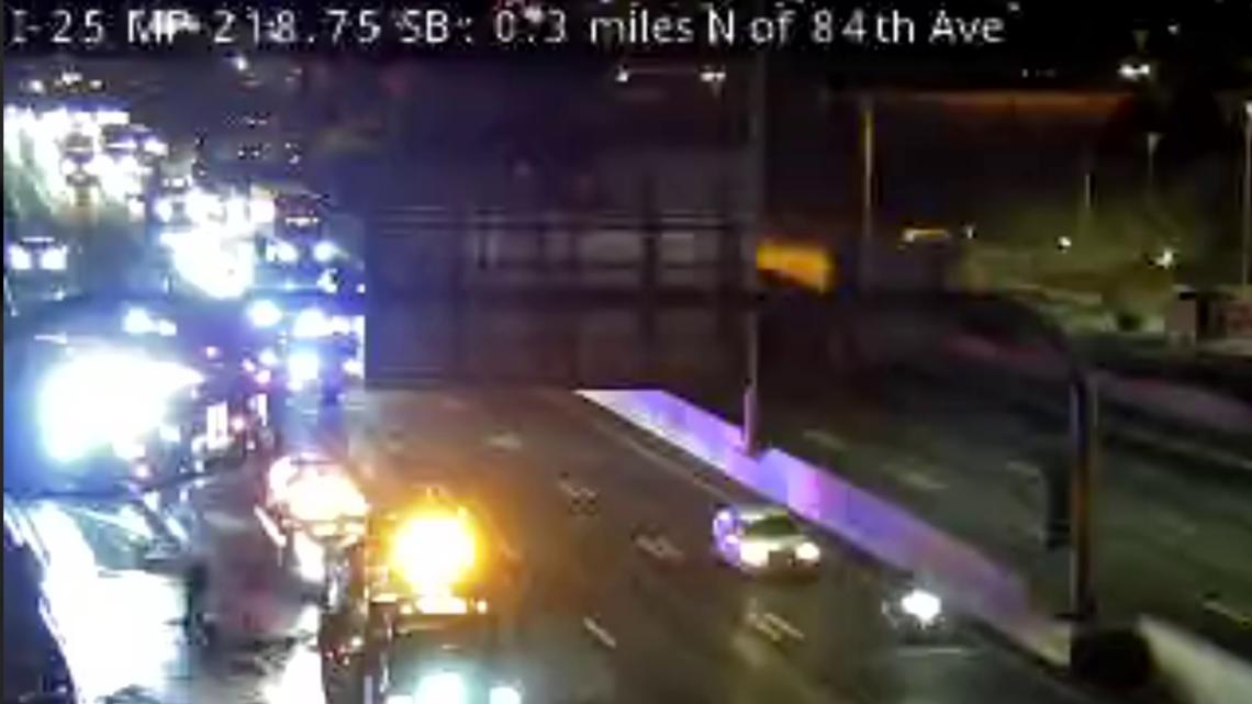 Southbound lanes on I-25 reopen in Thornton after crash | 9news.com