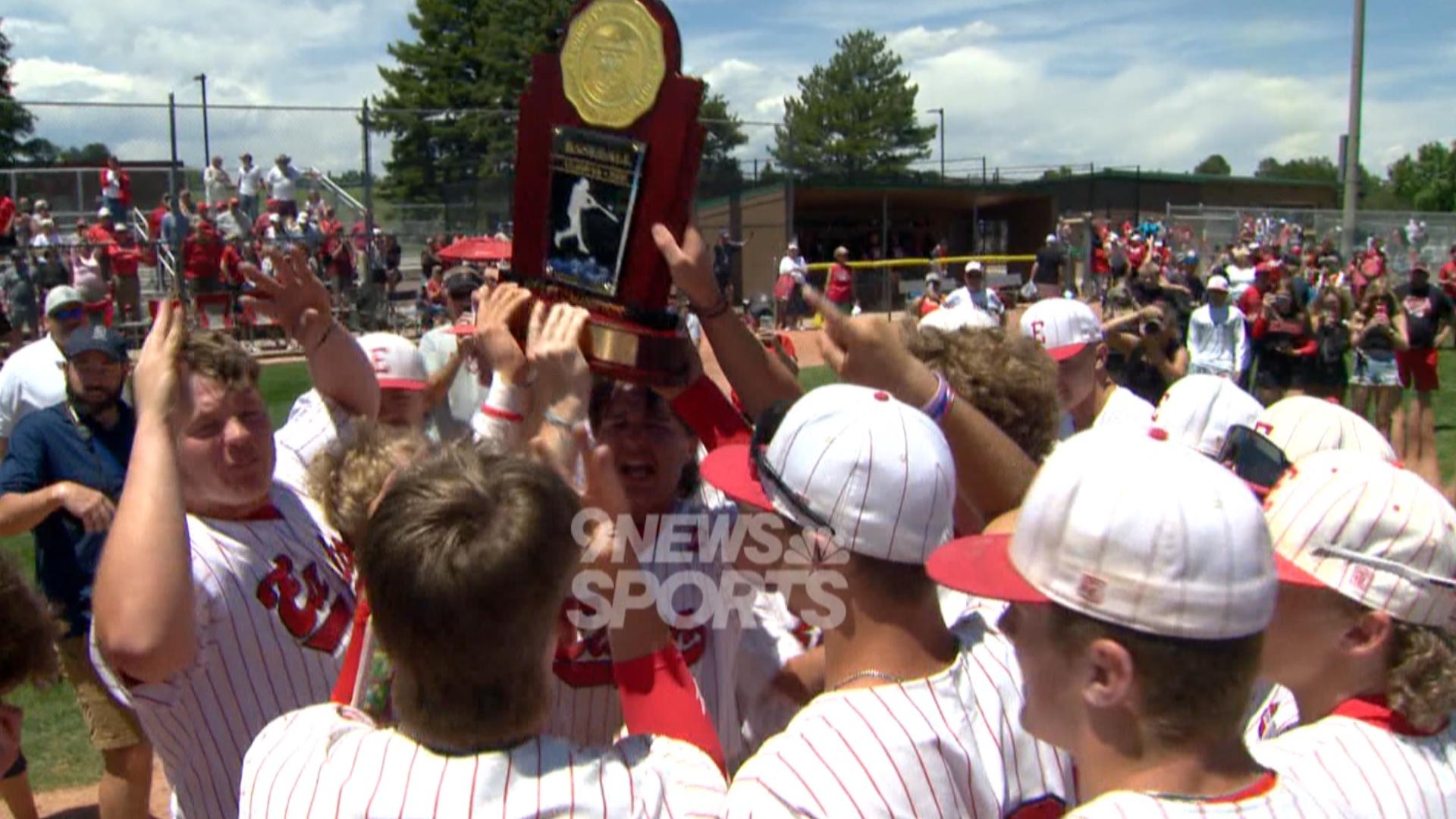 The Reds capped off an undefeated season with their four consecutive Class 3A state title.