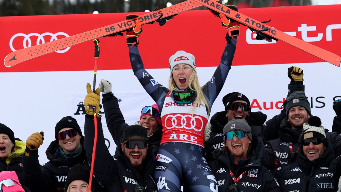 Mikaela Shiffrin wins 86th World Cup race, tied for world record