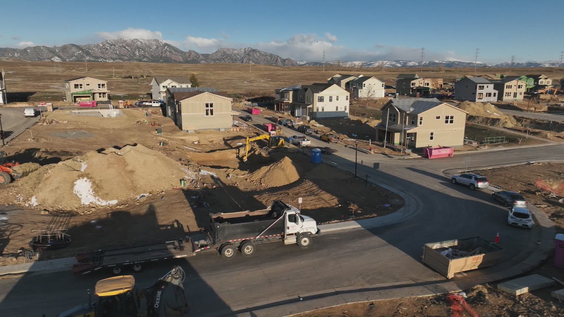 RAW Drone video of a neighborhood rising again after the Marshall Fire