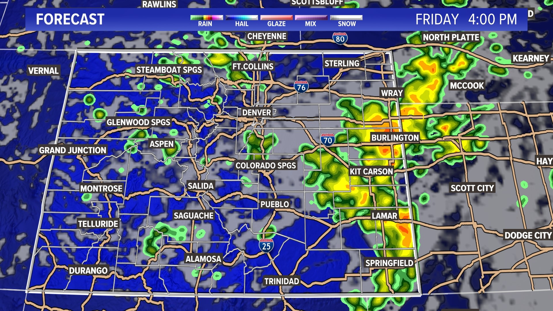 Sctt'd storms Friday; severe cells on E. Plains | 9news.com