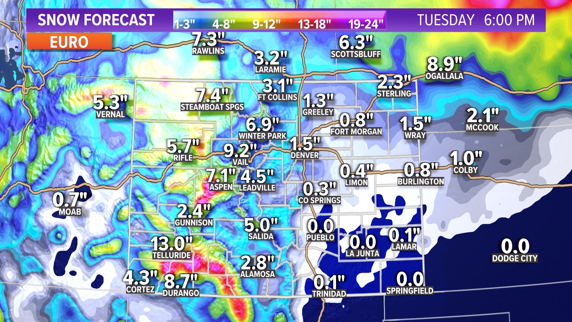 How Much Snow Denver, Colorado Mountains Will Get For New Year's ...