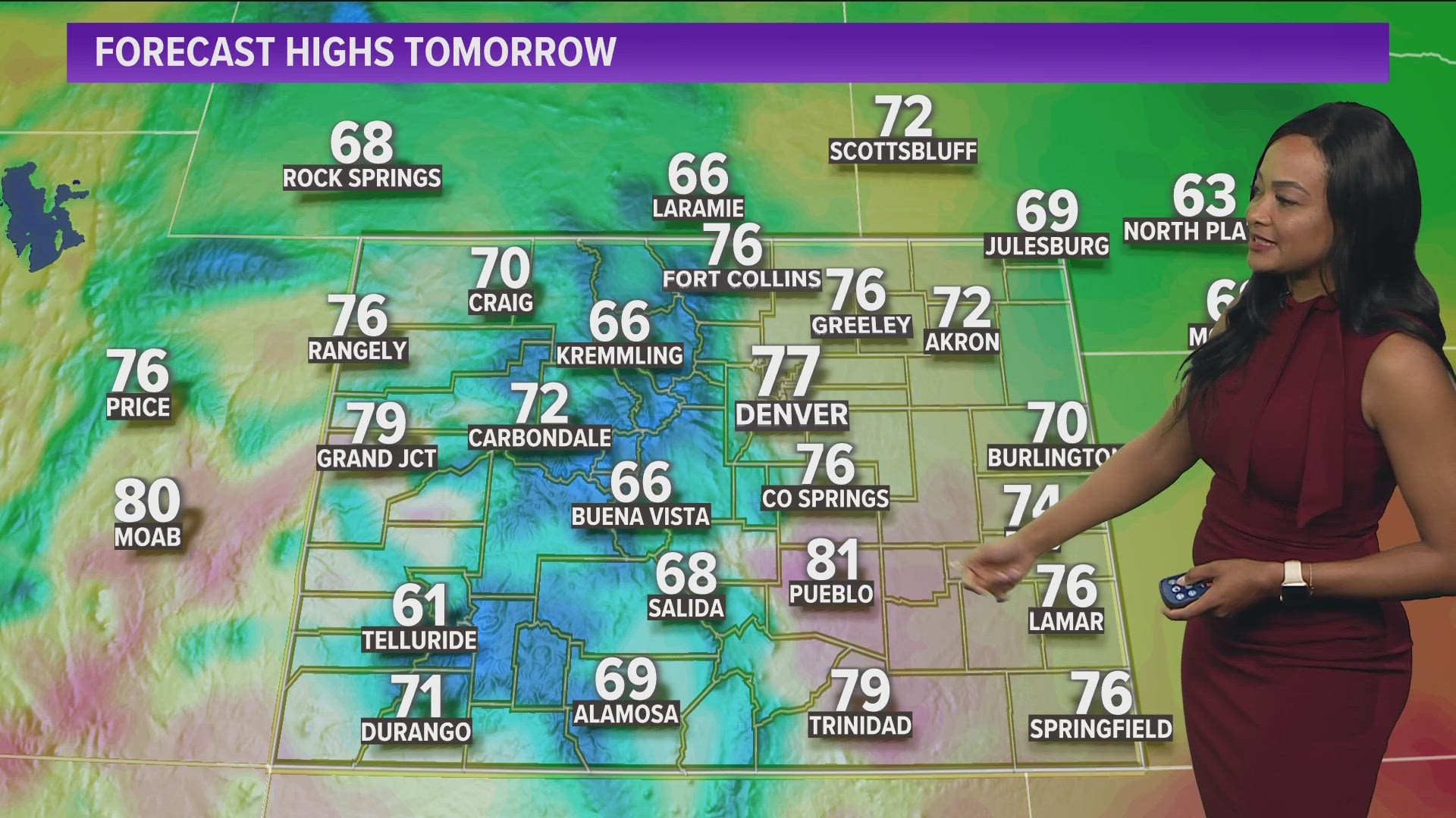 Highs stay in the upper 70s on Sunday | 9news.com