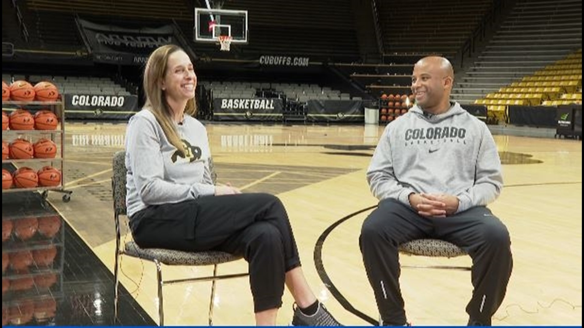 Head coach JR Payne and her husband, associate head coach Toriano Towns, lead the Buffs together with their complimentary coaching and personality styles.