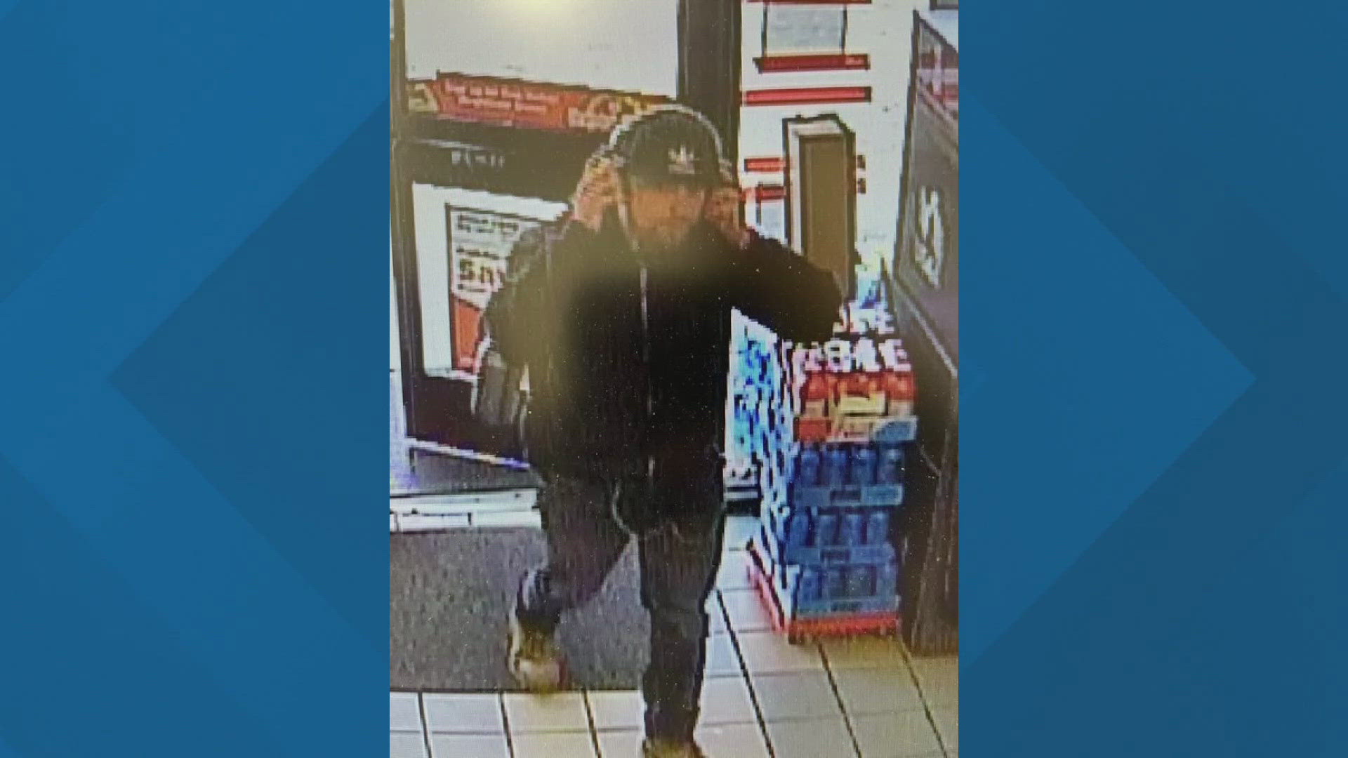 The man forced a woman at a gas station to drive him to a rental car location, the Douglas County Sheriff's Office said.