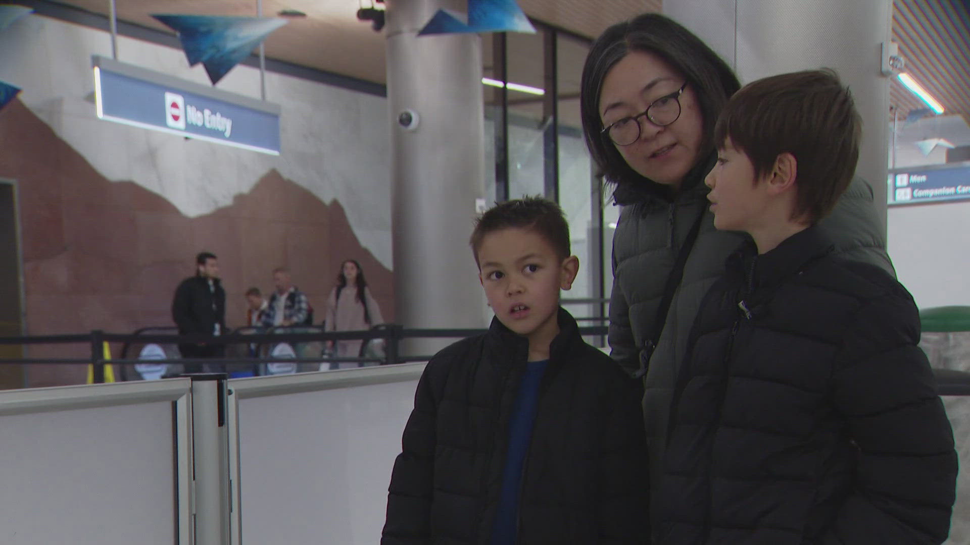 Winter weather caused delays on Wednesday at Denver International Airport ahead of the busy Thanksgiving holiday, but some people were reunited after many years.