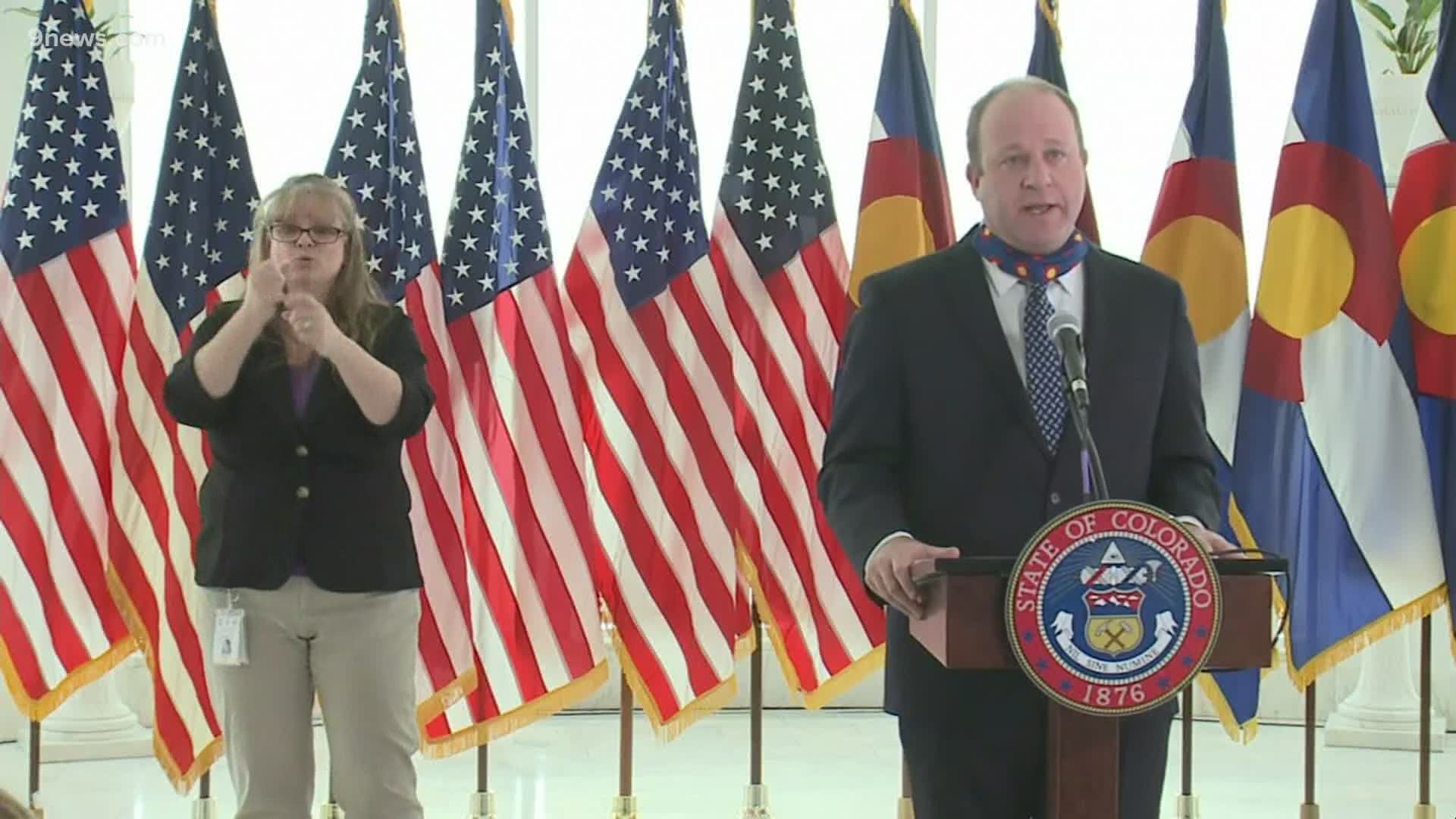 Polis said the state will be closely analyzing data over the next five days to determine whether COVID-19 cases in Colorado have begun to trend downward.