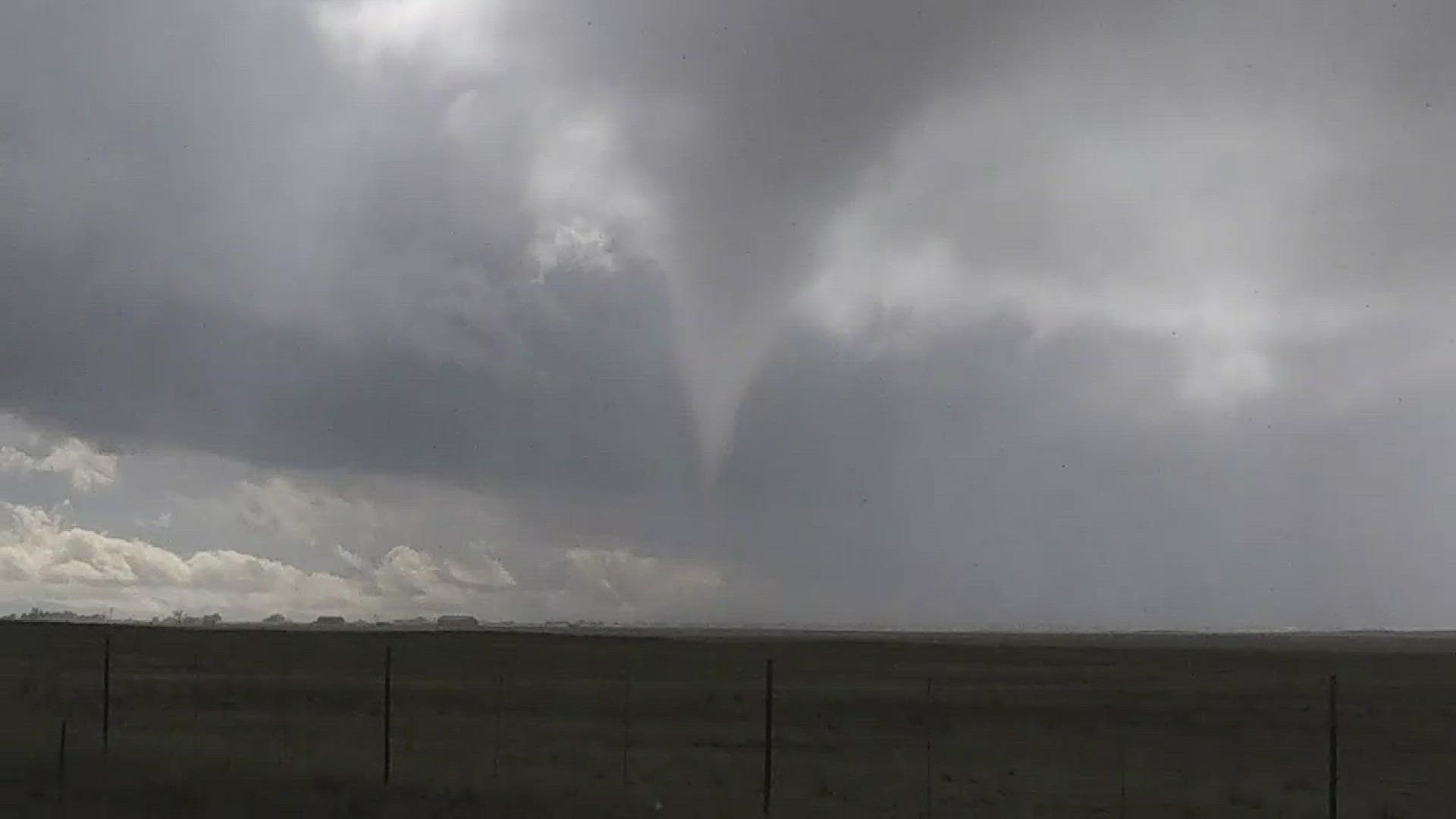 A tornado touched down about 5 miles northeast of Falcon in El Paso County on Friday, the National Weather Service confirmed. No injuries have been reported.