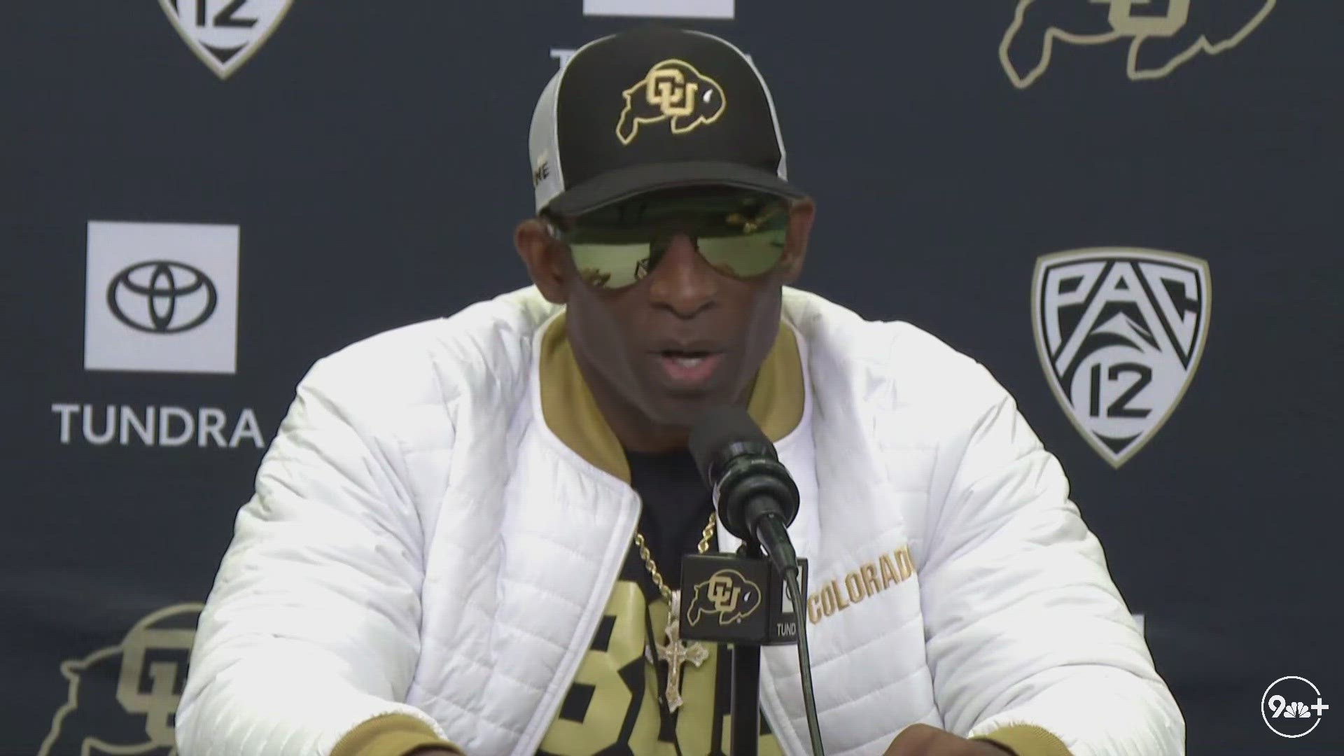 Deion ‘Coach Prime’ Sanders speaks to the media Tuesday ahead of Saturday’s game against Oregon.