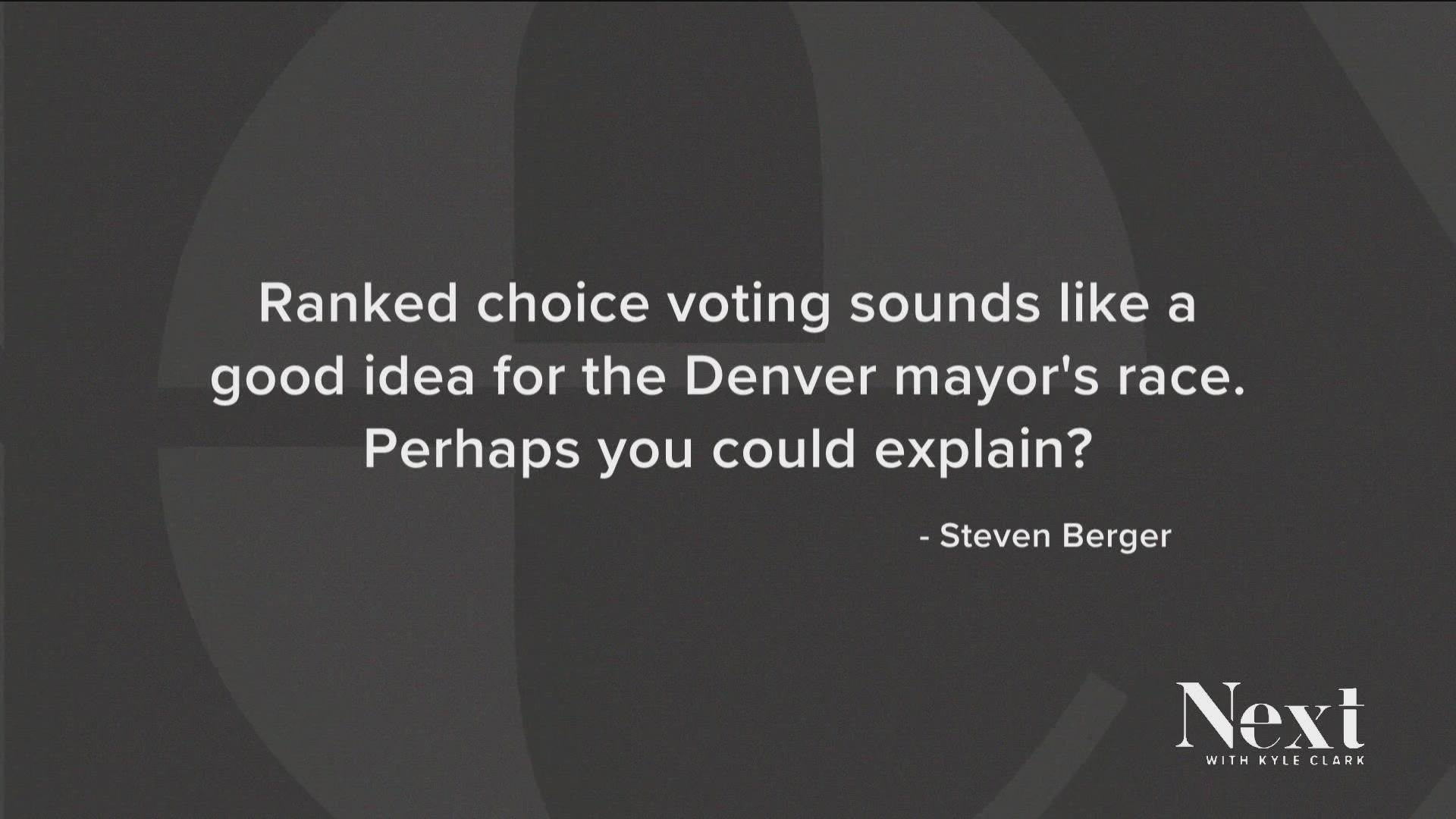 To get to that point, ranked choice voting would first have to be approved by the voters.