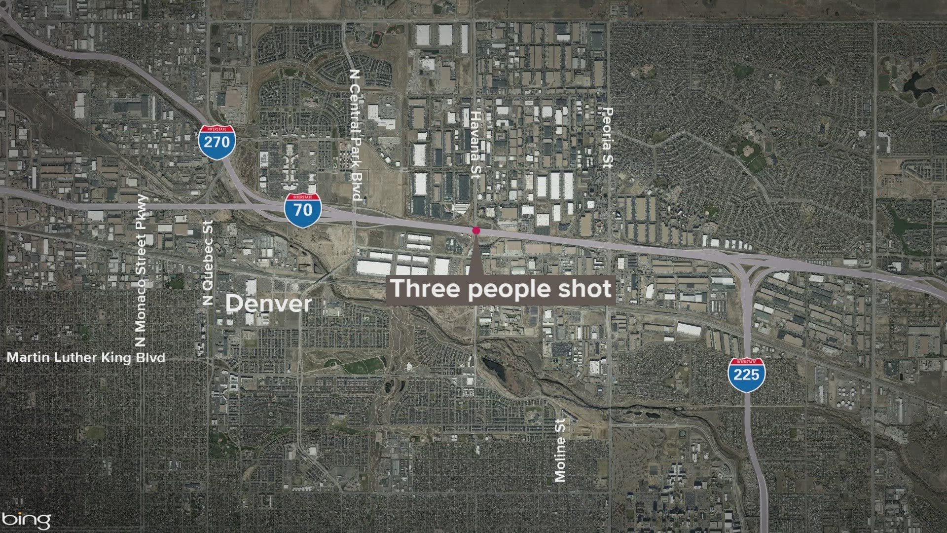 Denver Police are investigating a shooting on I-70 that left three people injured.