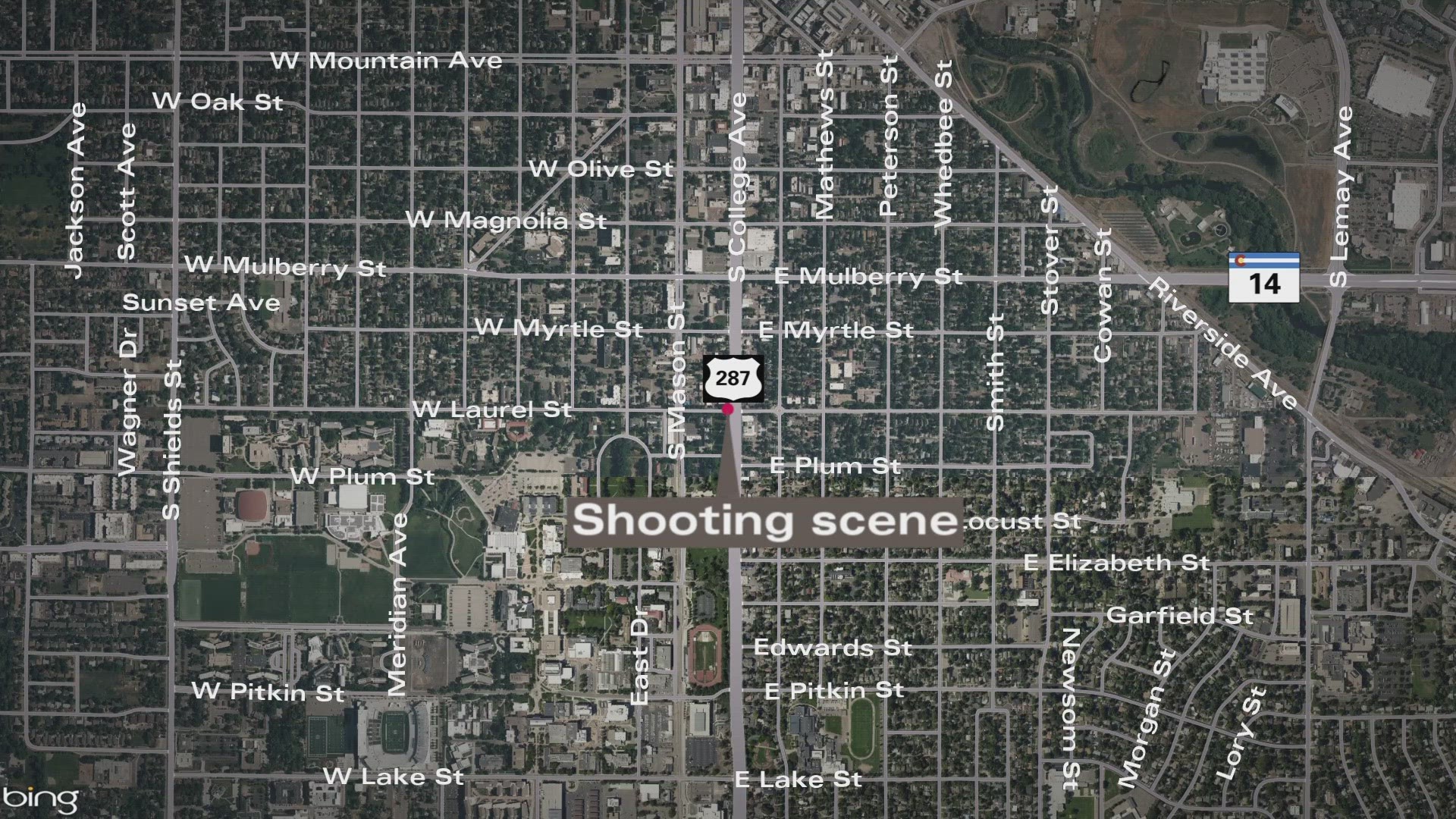 The shooting happened in the 100 block of West Laurel Street near South College Avenue in Fort Collins.