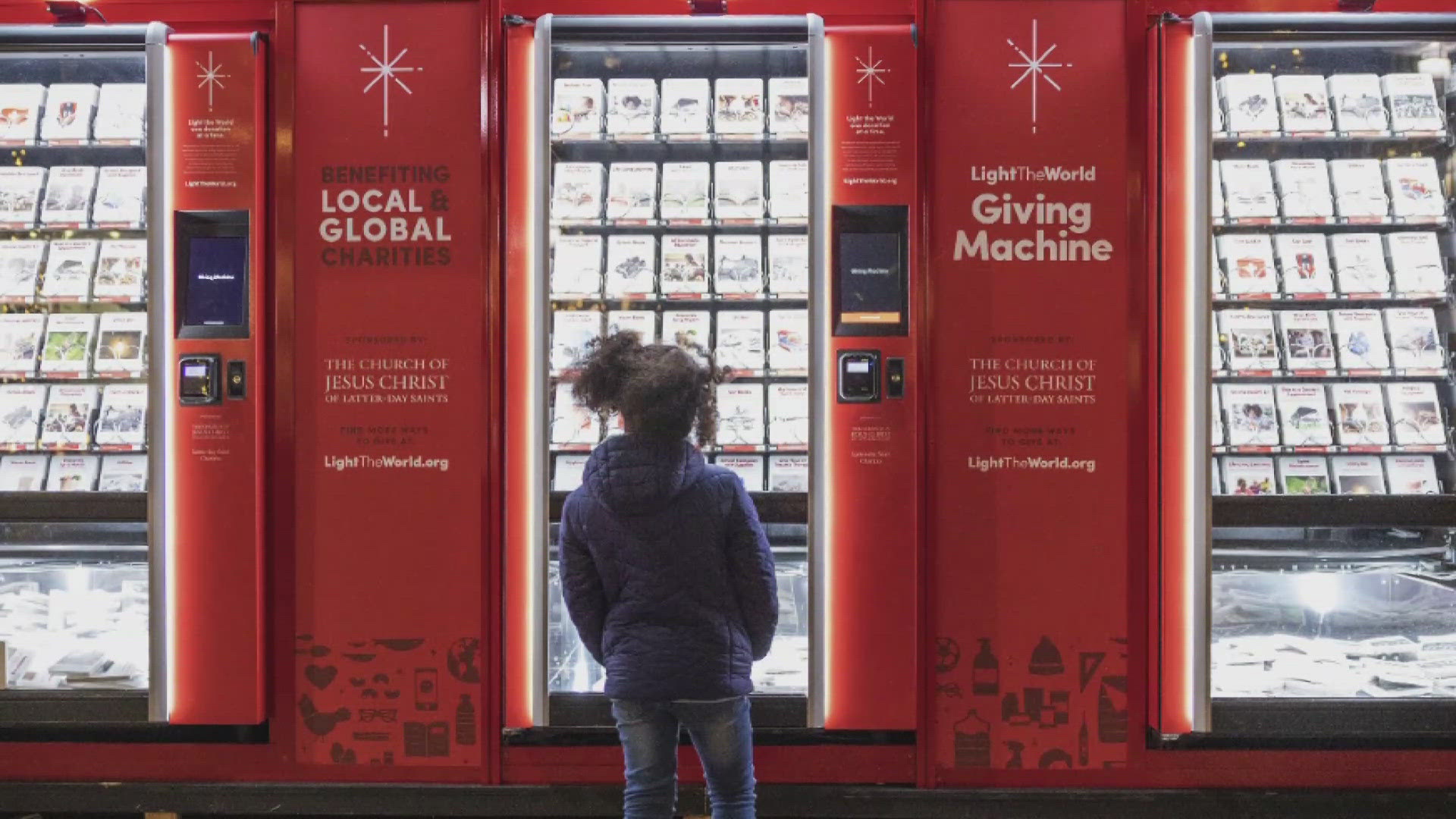 The Church of Jesus Christ of Latter-day Saints has brought its Light the World Giving Machines back to Denver for the 2024 holiday season.