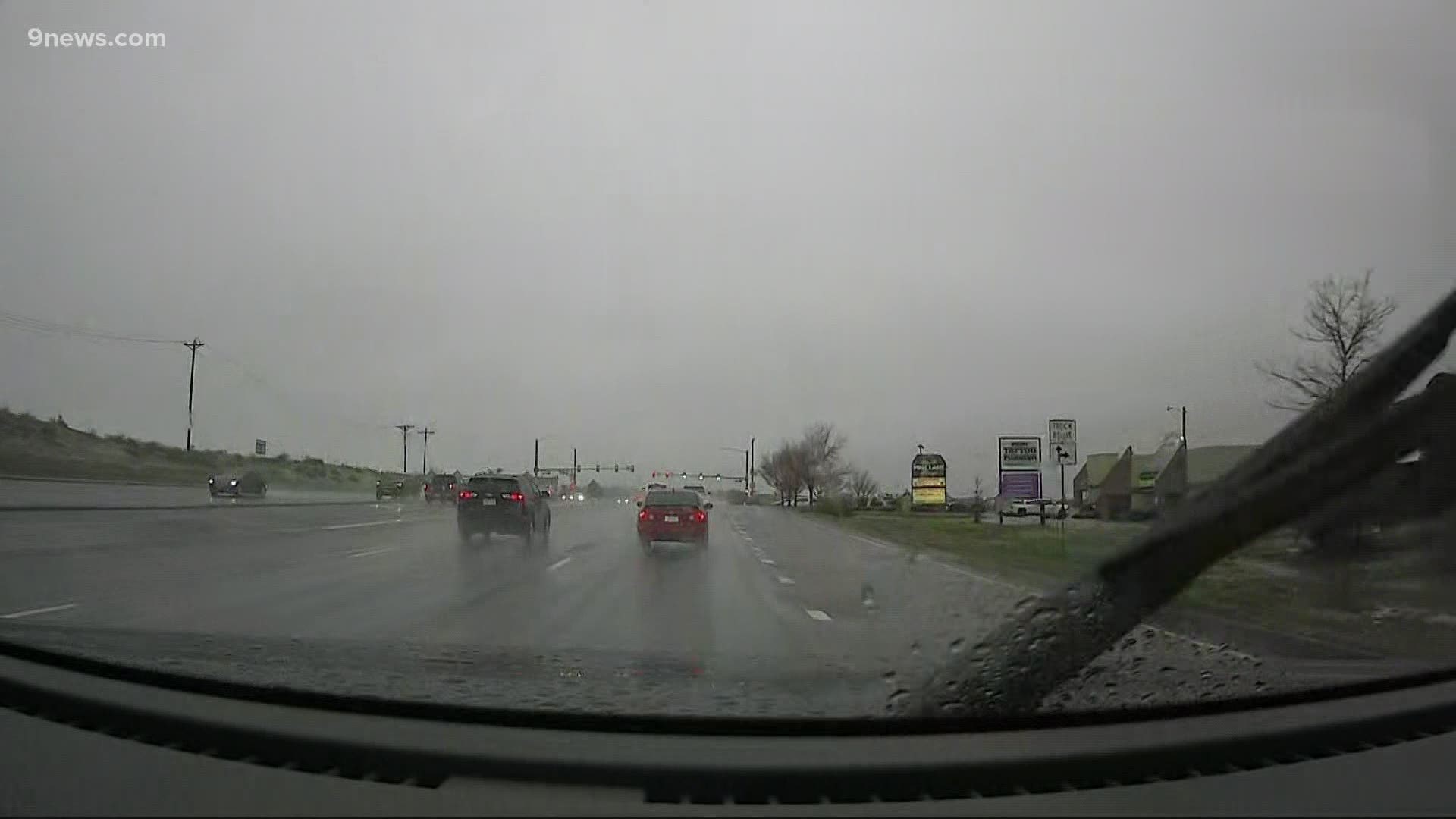 Jon Glasgow has a look at road conditions around the Denver metro area following a spring storm that arrived in the state.